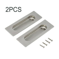 Stainless Steel Sliding Door Flush Pull Handles for Closet Cabinet Drawer 2 or 4 Pack Silver Brushed Nickel Finish 4.75 Inch