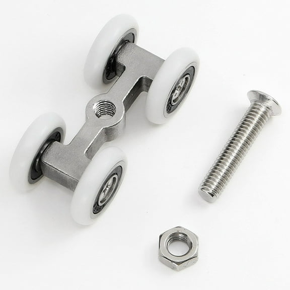 Stainless Steel Sliding Door Roller Hanging Wheels Set Home Improvement Hardware Window Pulley High Load Bearing Capacity Easy Installation Replacement for Broken Rollers 5.3cm Length