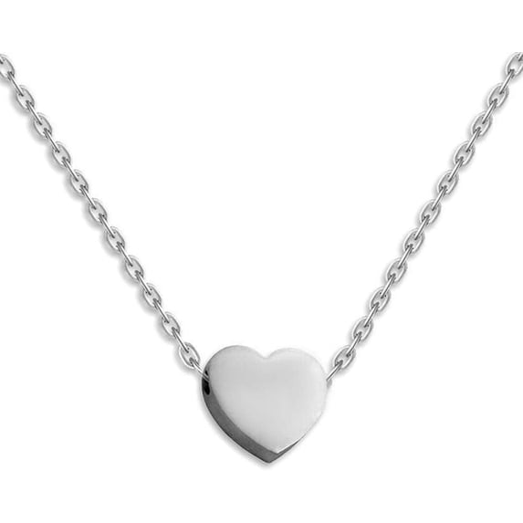 Stainless Steel Sliding Float Heart Shaped Charm Necklace