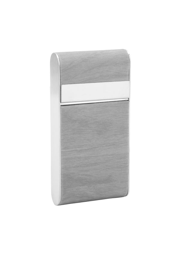 Stainless Steel Slim Cigarette Case and Durable Wood Grain Cigar Protector Sleeve Holder for Travel and Business, Holds 20 Fine Cigarettes, 4.7 x 2.4 x 0.8 inches / 12 x 6 x 2 cm, Elegant Grey