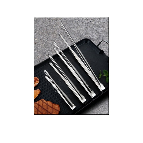 Stainless Steel Slim Tongs 2PCS, Japanese Barbecue Tweezers, Lightweight Yakiniku Tongs, Korean Grill Tong, Upscale Sushi Tong, Small Kitchen Tong,304 Stainless Steel Meat Clip Steak Clip