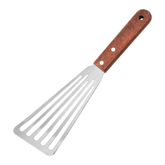 Stainless Steel Slotted Fish Spatula Wooden Handle Multi Purpose Steak Teppanyaki Turner Kitchen Cooking Tool