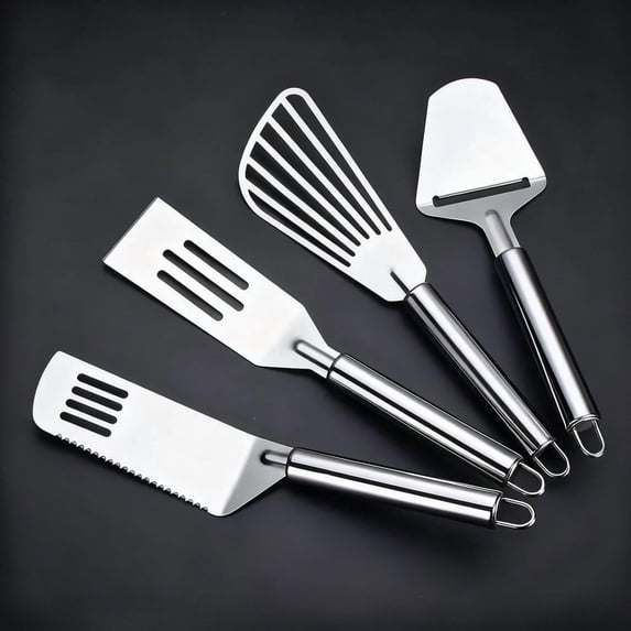 Stainless Steel Slotted Spatula, Metal Spatula, Non-stick Kitchen Tool, for Flipping Cookies, Baking, Cooking, 1 Pc, by IHXORA