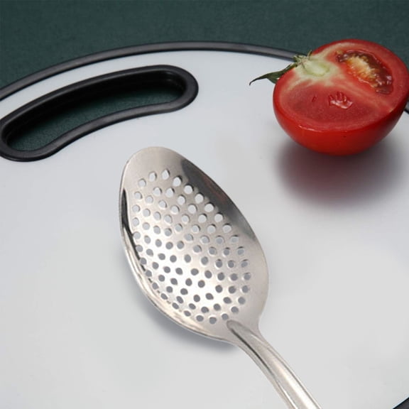 Stainless Steel Slotted Spoon Large Serving Spoon Perforated Metal Cooking Utensil for Kitchen Restaurant Basting Stirring Mixing