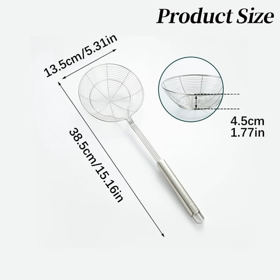 Stainless Steel Slotted Strainer Spoon, Pasta Tomato Filter for Frying