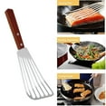 thumbnail image 1 of Stainless Steel Slotted Turner Spatula | Multi-Purpose Cooking Shovel for Steak, Fish, Sirloin | Brushed Finish | Food Grade | 11.02 x 3.15 in | 1 Pack, 1 of 9