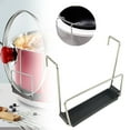 thumbnail image 1 of Stainless Steel Slow Cooker Lid Holder, Pot Lid Organizer Rack With Silicone, Kitchen,Black, 1 of 5