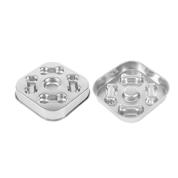 Stainless Steel Slow Feeder Bowl for Cats and Dogs Anti Gulping Feeding Dish Digestive Health Non Easy Clean Silver 25cm Metal