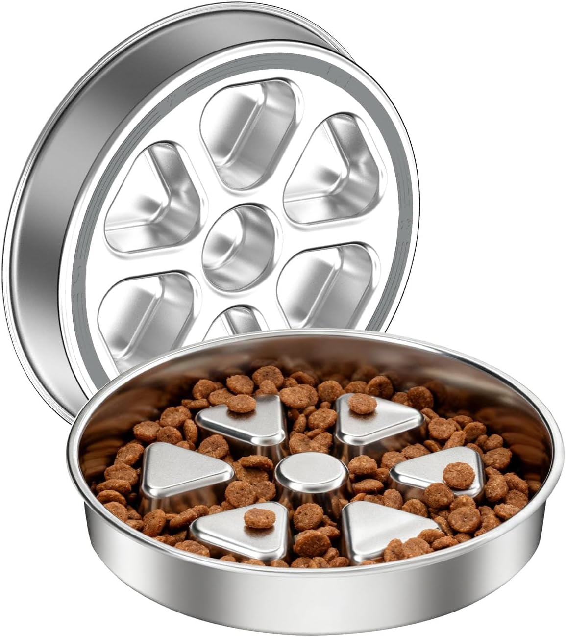 Stainless Steel Slow Feeder Dog Bowl, 3 Cup Heavy Duty Slow Eating Bowl, Deep Maze & Non-Slip Base for Medium Dogs & Large Breed Puppies, Dishwasher Safe