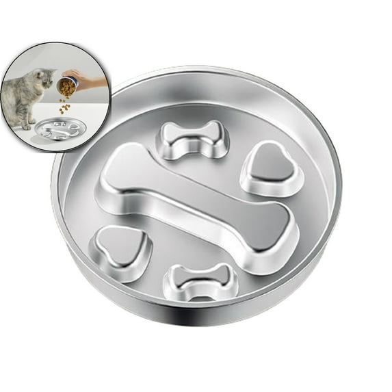 Stainless Steel Slow Feeder Dog Bowls - Dog Food Bowl, Easy to Clean, Large Capacity, Non-Slip Base Suitable for All Breeds of Dogs