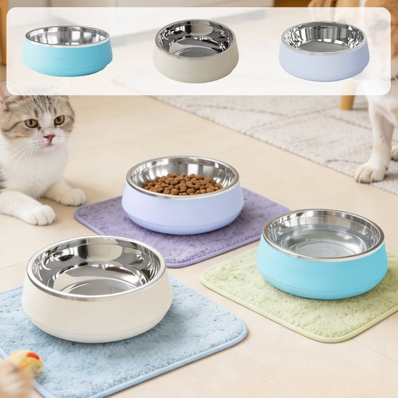 Stainless Steel Slow Feeder Pet Bowl for Small and Medium Dogs and Cats, 304 Food Grade, Non Tip, Anti Choking Food and Water Bowl, Dishwasher