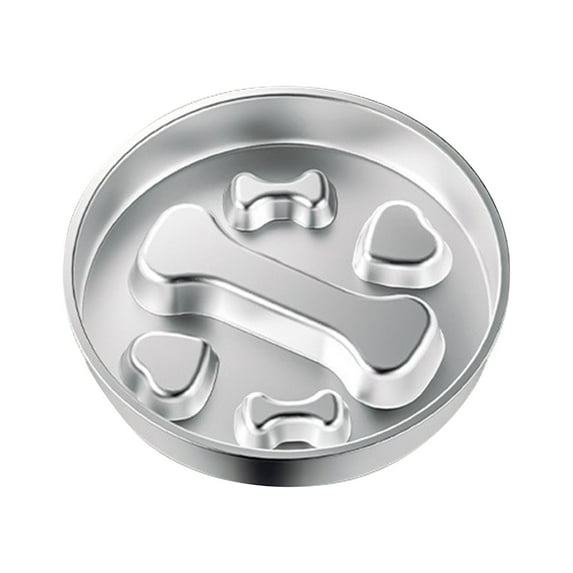 Stainless Steel Slow Food Bowl For Cats And Dogs, Thickened Large Capacity Pet Bowl With Slow Eating Design, Stable Wide Base And Rubber Bottom To Prevent Sliding And Tipping