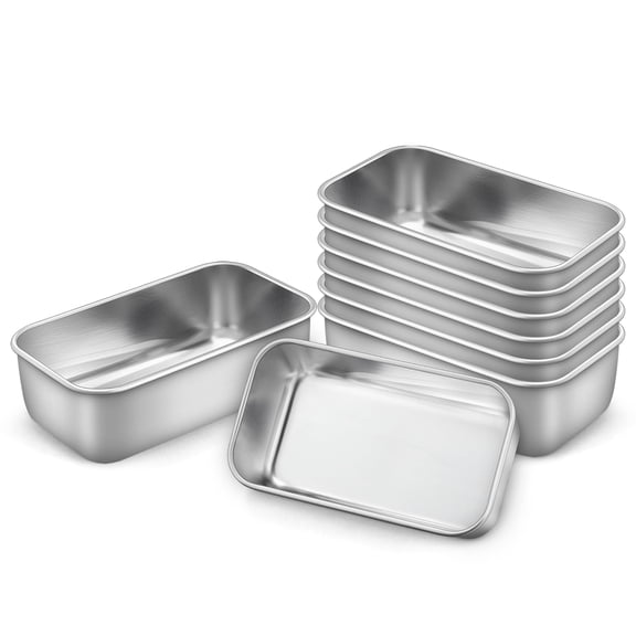 Stainless Steel Small 8 Pack Mini Loaf Pan, Baking Bread Meatloaf
