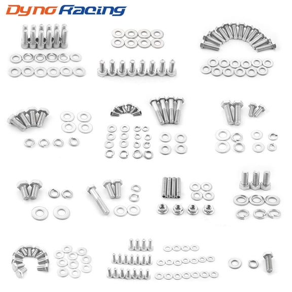 Stainless Steel Small Block Engine Hex Bolt Kit For Chevy265 283 302 305 307 350