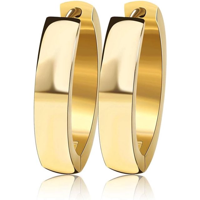 Stainless Steel Small Huggie Hoop Earrings Womens Mens Silver Gold Rose