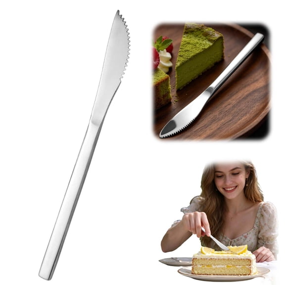 Stainless Steel Small Kitchen Knife Silver 5.7 Inch Rustproof Dessert Knife for Cutting Cake Fruit Cheese and Butter – Compact Handy Blade for Home Kitchen Baking Picnic and Camping – 1 Pack