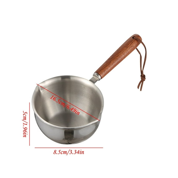 Stainless Steel Small Oil Pot | 3-Layer Steel Thickened Hot Oil Pan | Deepened Design Minimizes Splashing | Multi-Use Butter Warmer & Sauce Pan | 16.5cm Household Cooking Pot