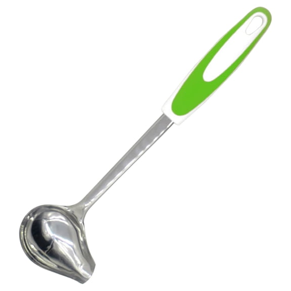 Stainless Steel Small Spoon with Non-Slip Handle, Kitchen Serving Spoon with Polished Pouring Spout for Sauces, Syrup, Cooking, and Easy Drizzling