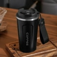 thumbnail image 1 of Stainless Steel Smart Coffee Cup with Temperature Display - 510ml Insulated Travel Mug with Handle & Carabiner Clip | Hot & Cold Beverage for Car, Office, Outdoor Use, 1 of 4