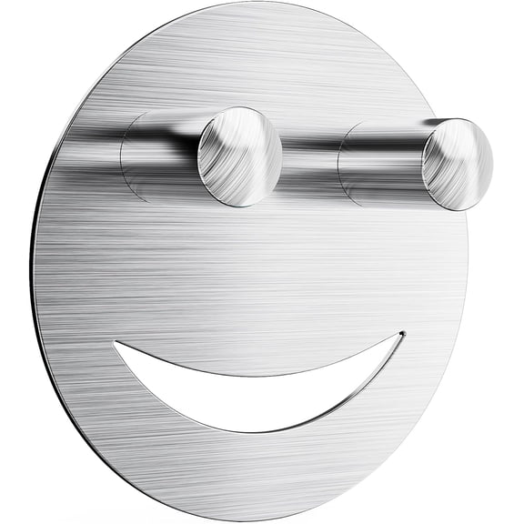 Stainless Steel Smiley Face Sponge Daddy Holder, Brushed Silver Sink Caddy Organizer with Suction Cup Installation for Kitchen, Keep Happy Face Sponge Clean and Dry