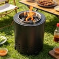 thumbnail image 1 of Stainless Steel Smokeless Fire Pit, Portable Outdoor Tabletop Fireplace for Backyard Camping & Patio Use, 1 of 8