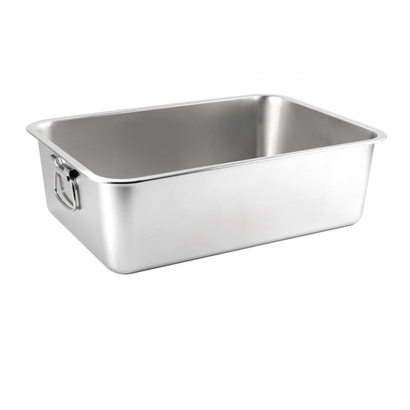 Stainless Steel Smooth Litter Pan w/Handle for Cats and Rabbits Metal Rabbit , Odor Control Litter Pan, Easy to Clean 15.7" L X 11.8" W X 5.9" H