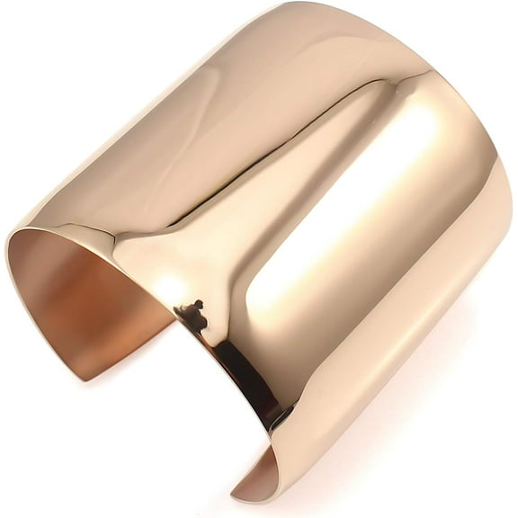 Stainless Steel Smooth Polished Open Cuff Bangle Bracelet for Women Lady Girls Gift