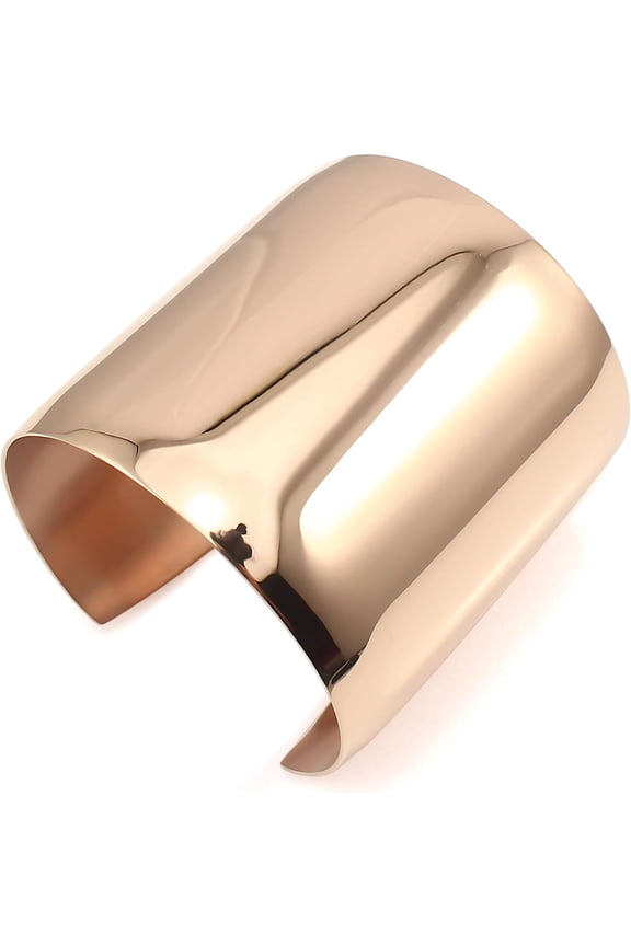 Stainless Steel Smooth Polished Open Cuff Bangle Bracelet for Women Lady Girls Gift