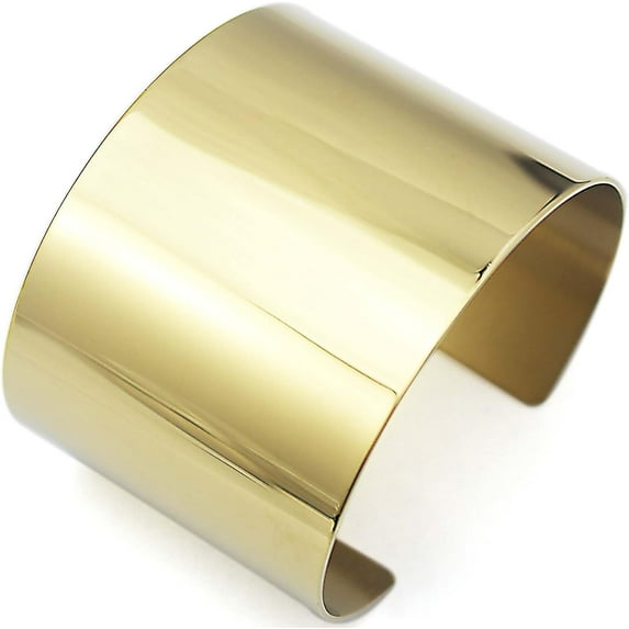 Stainless Steel Smooth Polished Open Cuff Bangle Bracelet for Women Lady Girls Gift