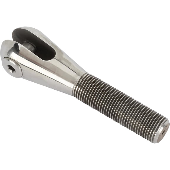 Stainless Steel Smoothie Clevis, 5/8 RH Thread, 3/8 Slot & Hole