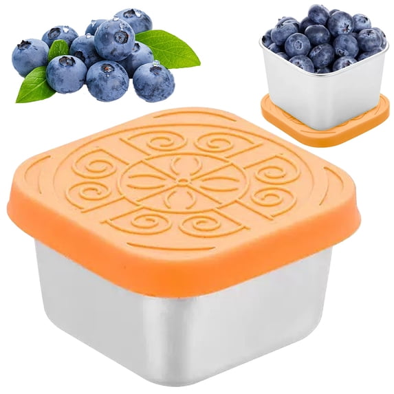 Stainless Steel Snack Containers,2oz Easy Open Leak Proof Reusable Snack Box Container with Lids,Small Lunch Containers for Meal Prep,School,Picnic and Travel