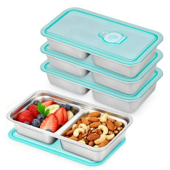 Stainless Steel Snack Containers, 4 Pack Stainless Steel Snack Containers, Lunch Box Containers with Lids For Travel, Outdoor Camping And Daily Use