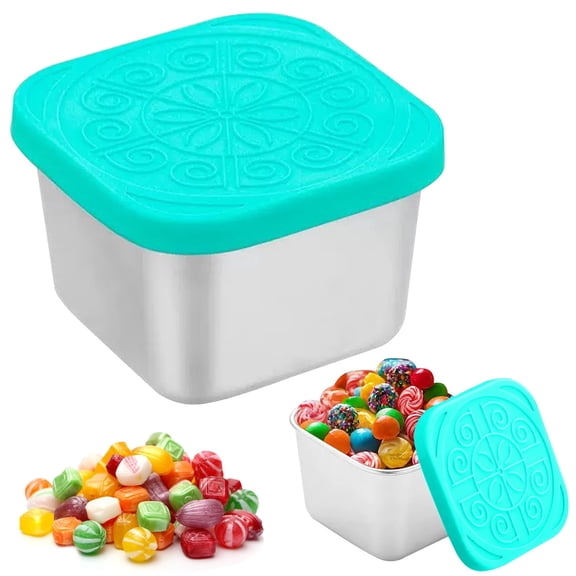 Stainless Steel Snack Containers,6oz Easy Open Leak Proof Reusable Snack Box Container with Lids,Small Lunch Containers for Meal Prep,School,Picnic and Travel