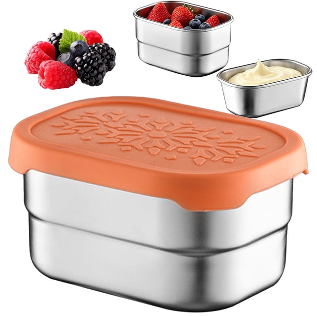 Stainless Steel Snack Containers | Easy Open Leak Proof Food Containers ...