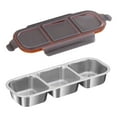 thumbnail image 1 of Stainless Steel Snack Containers - Reusable 3 Compartment Condiment Box with Lids for Kids Adults, Grab and Go Divided Snack Food Storage Containers Sauce Cups for School, Travel, 1 of 4