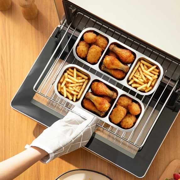 3-Compartment Stainless Steel Snack Container with Lid, Reusable Condiment/Food Prep Container for Travel Camping (1pc)