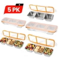 thumbnail image 1 of Stainless Steel Snack Containers, Reusable 3 Compartment Snackle Box Container with Lids for Adults, Divided Snack Food Storage Containers for School, Home, Travel(5PK), 1 of 9
