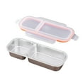 thumbnail image 1 of Stainless Steel Snack Containers, Reusable Condiment Box With Lids, 3 Compartment Sauce Cups, Divided Food Storage Containers, 1 of 10
