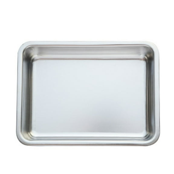 Stainless Steel Snack Tray with Ears Barbecue Tray Restaurant Golden Square Plate Fried Chicken Dessert Plate, Korean-Style Appetizer Server for Home, Catering & Buffet, Sturdy 304 , 1X Food Tray
