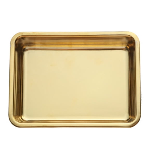 Stainless Steel Snack Tray With Ears Barbecue Tray Restaurant Golden Plate Fried Chicken Dessert Plate,plastic dining plate