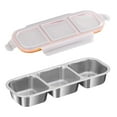 thumbnail image 1 of Stainless Steel Snackle Box Containers, Reusable Steel Snack Containers With Lids, 3 Compartment Metal Food Storage Containers For Home, Travel Leakproof Portable Container for Outdoor Camping-White, 1 of 7
