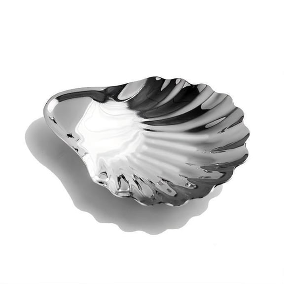 Stainless Steel Snacks Tray Shell Shape Serving Dish With Rounded Edges Space Saving Home Desktop Jewelry Organizers