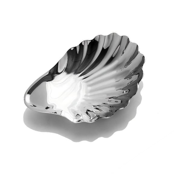 Stainless Steel Snacks Tray Shell Shape Serving Plate Multipurpose Jewelry Cheese Dish For Kitchen Dining Organization