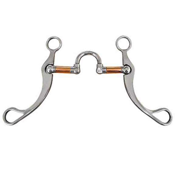 Stainless Steel Snaffle Bit Horse Bits Western Snaffle Bits for Mouth Training Bit with Copper Port,1 x Horse nose clip bit,Silver