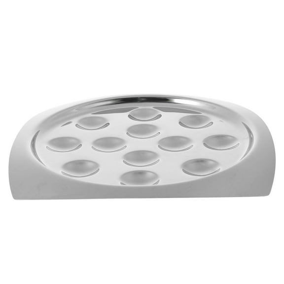 KALLORY Silver Stainless Steel Escargot Plate for Kitchen Use and Safe