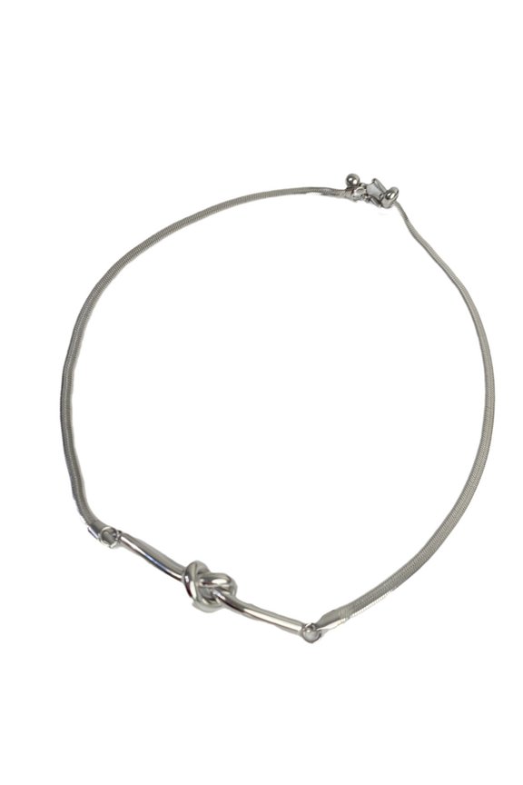 Stainless Steel Snake Bone Chain Necklace Adjustable Knot Pendant Neckchain Elegant Clavicle Chain Jewelry For Daily Wea