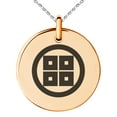 thumbnail image 1 of Stainless Steel So Samurai Crest Engraved Small Medallion Circle Charm Pendant Necklace, 1 of 1