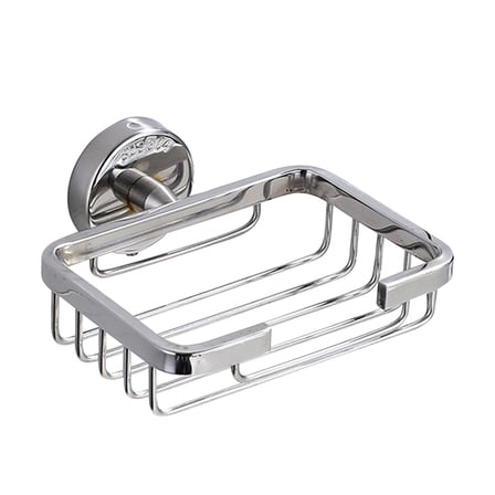 Stainless Steel Soap Dish Holder for Shower Wall - 304 Rustproof Adhesive Mount Soap Saver Tray Drainable Bar Soap Sponge Organizer for Bathroom Kitchen Sink Silver