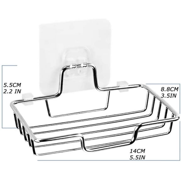 Stainless Steel Soap Dish for Shower Sponge Holder Tray Wall Mounted Soap Self for Bathroom Kitchen Tub Rust Proof No Drilling
