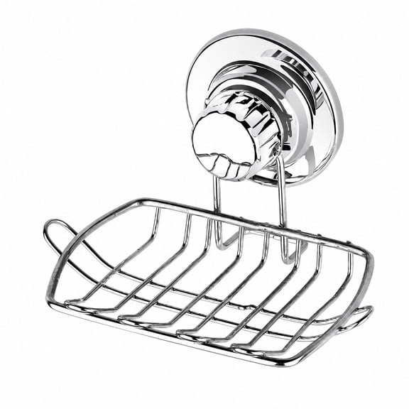Stainless Steel Suction Cup Wall Mounted Soap Dish, No-Drilling Removable Waterproof Sponge Holder for Bathroom, Kitchen